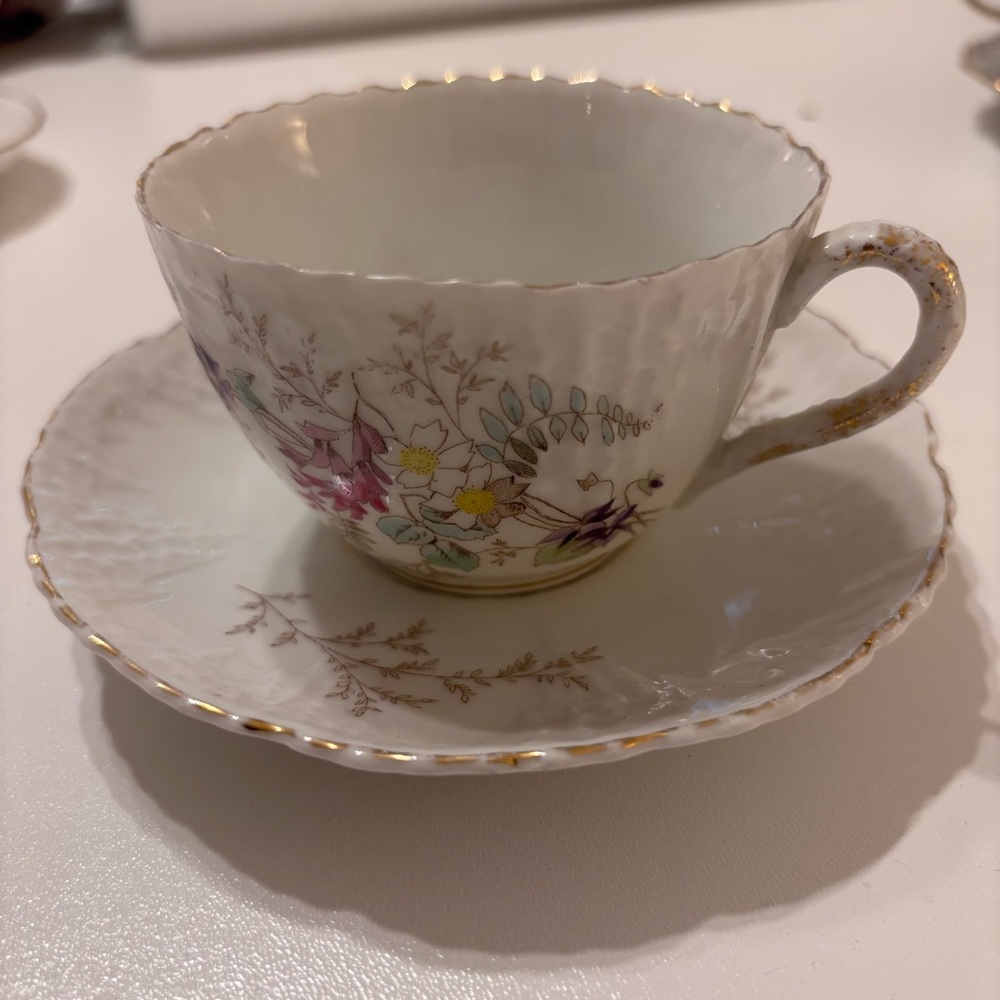 Floral Teacup and Saucer Set vintage